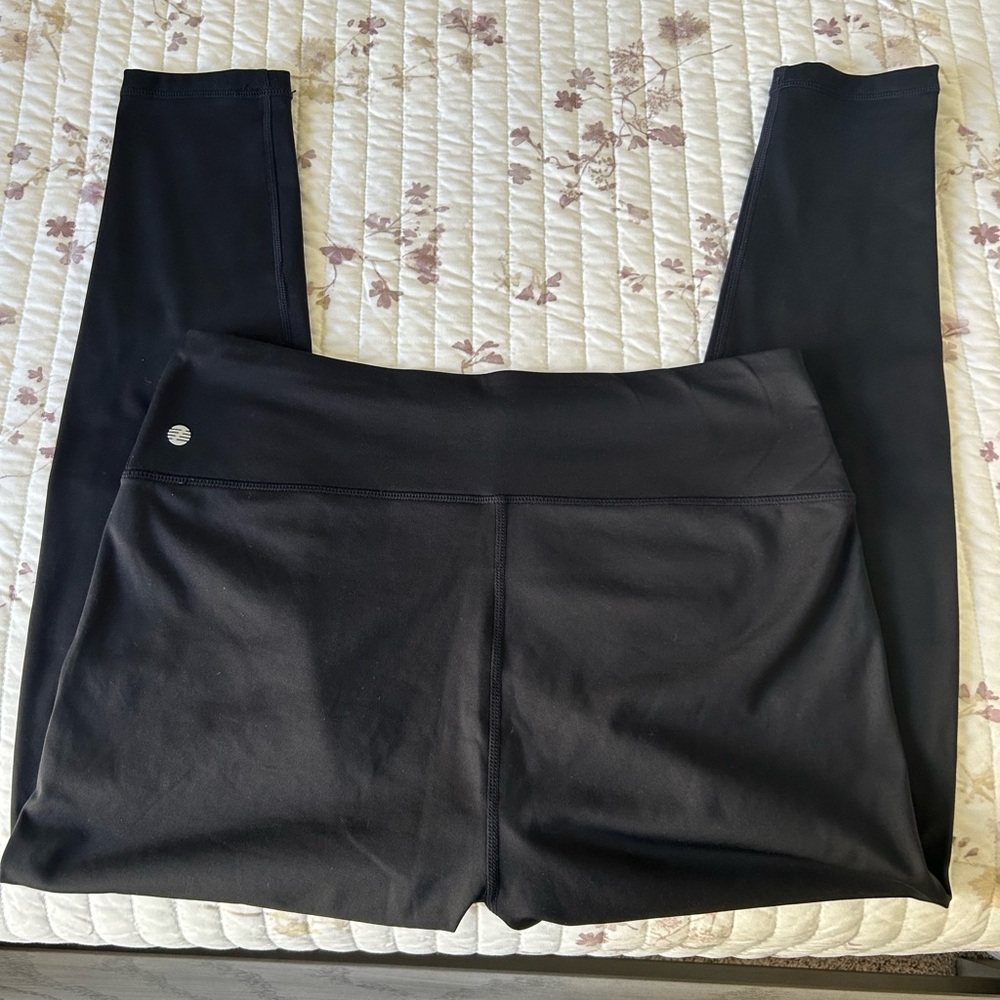 Zella High Waisted Black Fleece Leggings